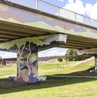 Helen Proctor, Back of Beyond, Resene paint on concrete, 2023.