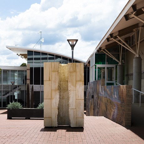 Alex Seton, The Passage, South Australian Limestone and steel frame. Donated through the Australian Government's Cultural Gift's Program by Alex Seton